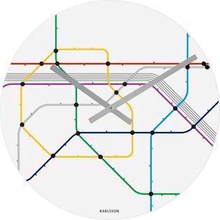 Karlsson, Metro Map, You are here, quartz Vægur ur i glas, model KA5374